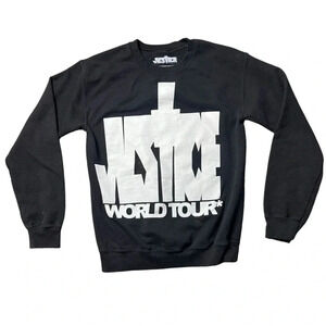 Justin Bieber Sweatshirt Men’s S Black Pullover Crew Neck Sweater Justice Tour